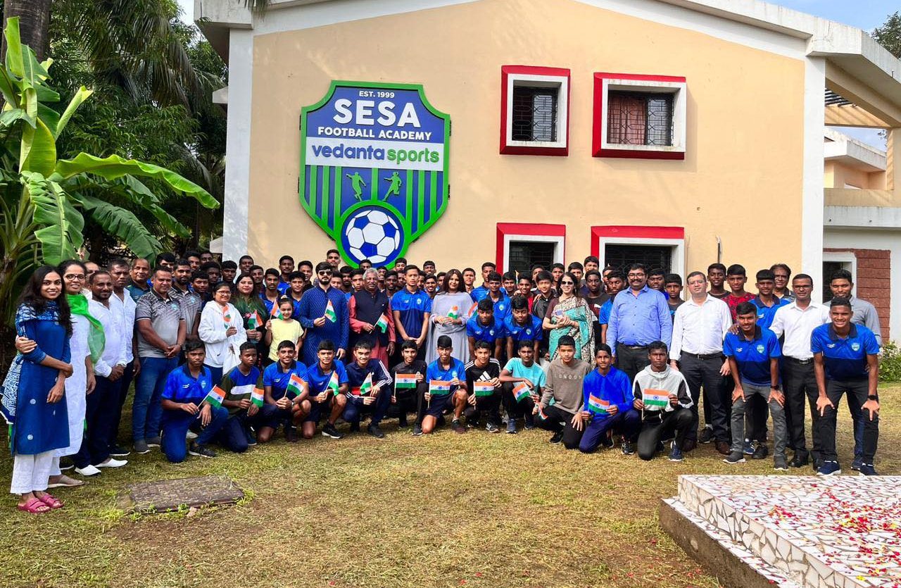 Snippets from the gala 77th Independence Day celebrations at Sesa Football Academy, Sirsaim in the distinguished presence of Mrs Priya Agarwal Hebbar, the Chairperson of Hindustan Zinc Limited &  the Non-Executive Director at Vedanta Ltd. and Mr Akarsh Hebbar, Vedanta Group’s Global MD of Display & Semiconductor.