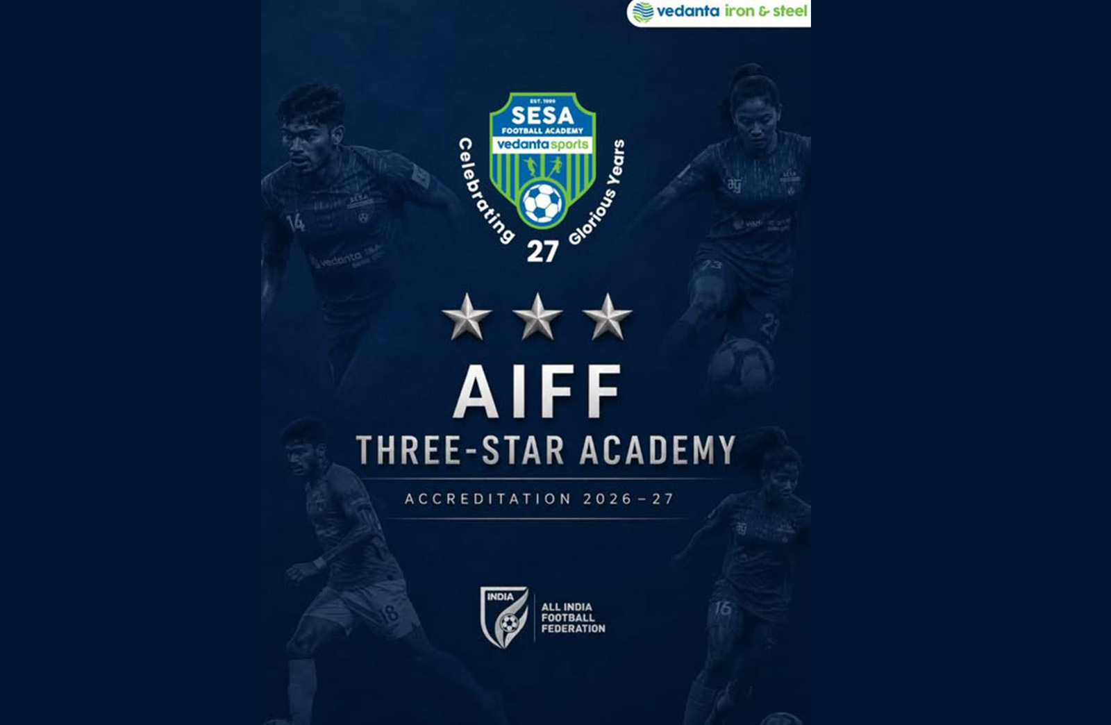 Sesa Football Academy has secured the AIFF …